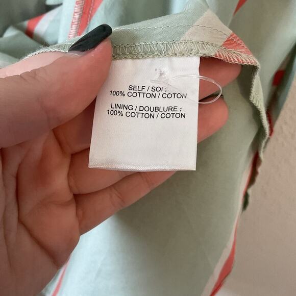 Tanya Taylor Azaria Striped Button-Front Midi Shirt Dress Size 4 Green Orange - Picture 5 of 9